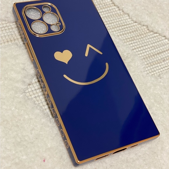# 3 - Cute Smiley face case for iPhone 12 Pro only (NOT FOR MAX) Dark blue - Picture 1 of 14